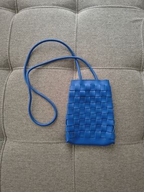 Blue Woven Crossbody Bag
